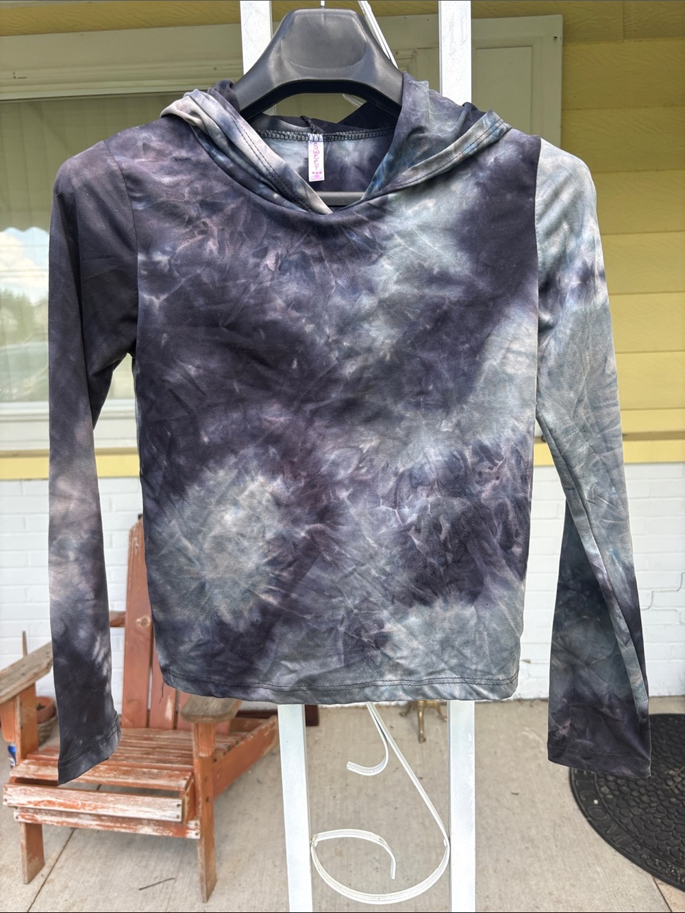 Kids Tie-Dye Hooded Sweatshirt - Black & Gray